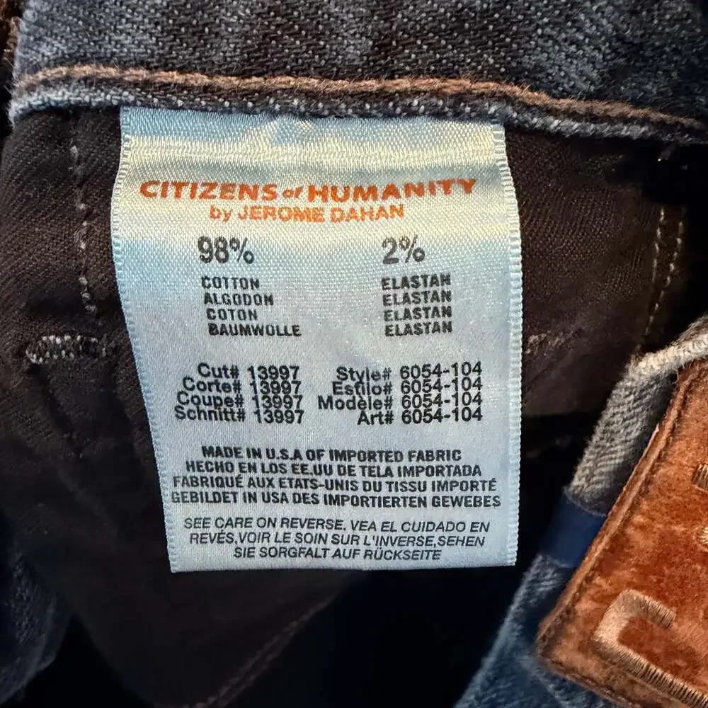 Citizens of Humanity Sid Denim Jeans Mens Size 30 Waist Blue Straight Leg USA